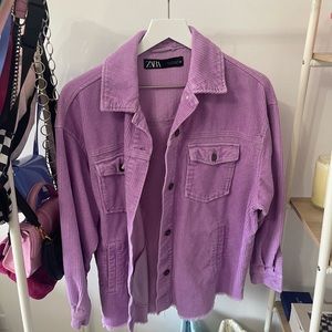 Zara Purple Denim Coat